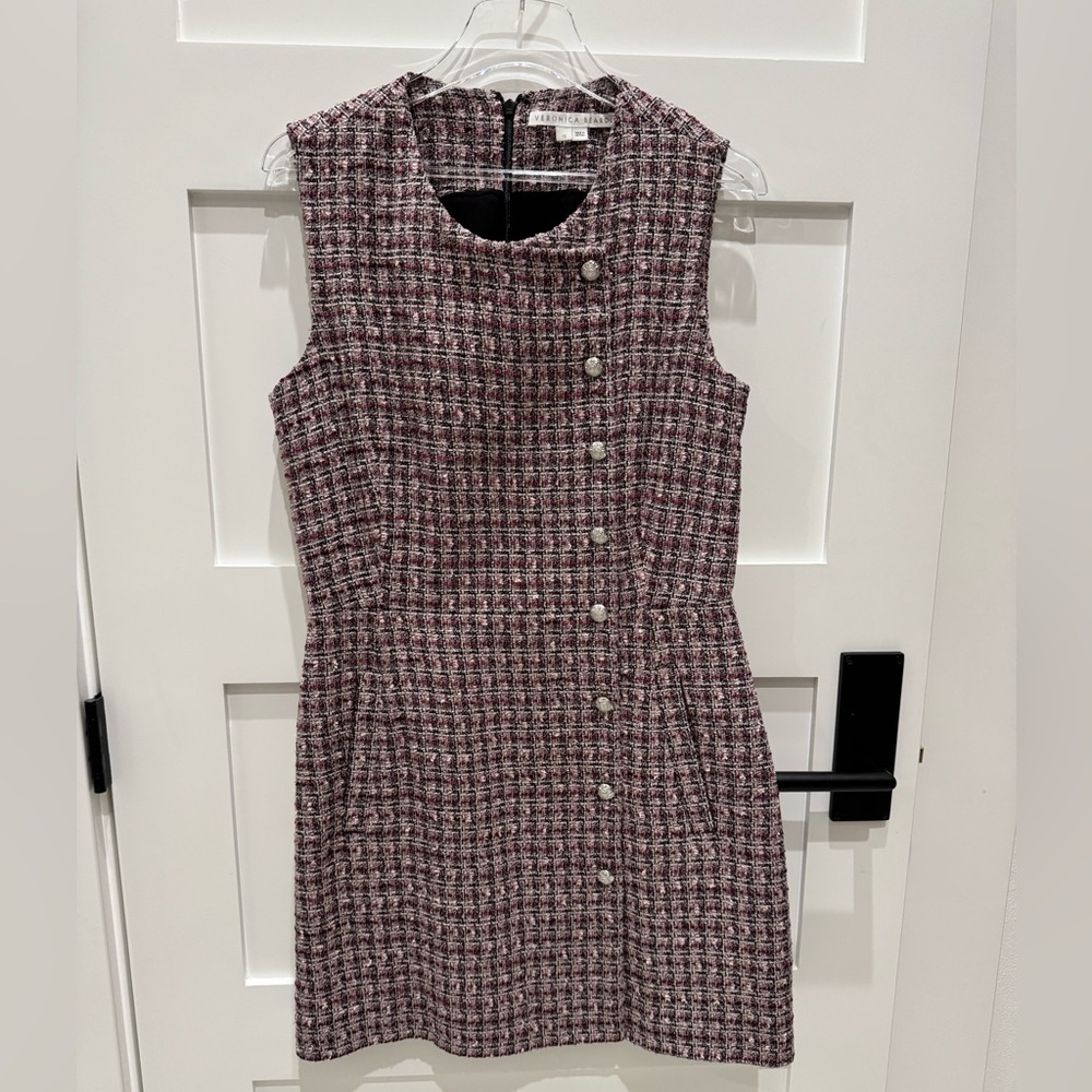 VERONICA BEARD Elegant Tweed Sleeveless Dress SIZE 10